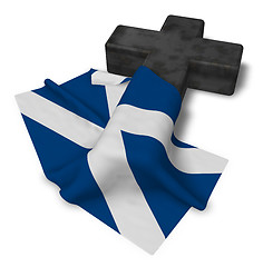 Image showing christian cross and flag of scotland - 3d rendering