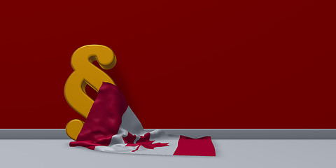 Image showing canada flag and paragraph symbol - 3d illustration