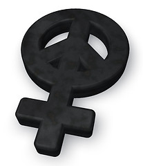 Image showing female gender and peace symbol mix - 3d rendering