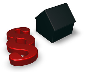Image showing paragraph symbol and house model - 3d rendering