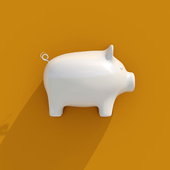 Image showing 3d White Piggy Bank Icon