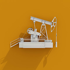 Image showing 3d White Oil Rig Icon on Orange Background