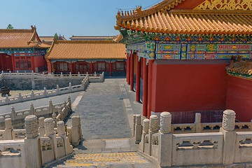 Image showing Traditional Chinese building under blue sky