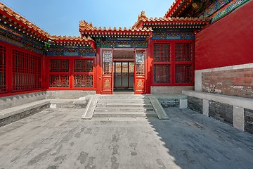 Image showing Gateway with red Chinese doors