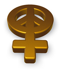 Image showing female gender and peace symbol mix - 3d rendering 