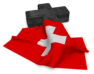 Image showing christian cross and flag of switzerland - 3d rendering