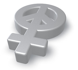 Image showing female gender and peace symbol mix - 3d rendering 