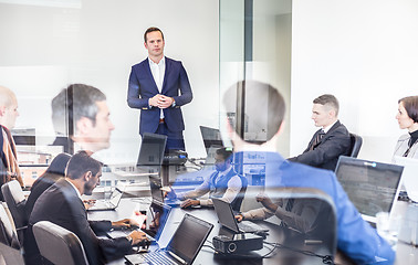 Image showing Corporate business team office meeting.