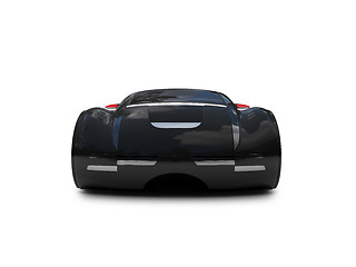 Image showing isolated black super car front view 04