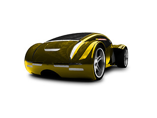 Image showing isolated gold super car front view 01