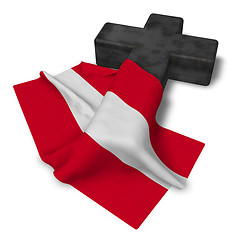 Image showing christian cross and flag of austria - 3d rendering