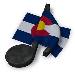 Image showing music note symbol and flag of colorado - 3d rendering