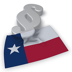 Image showing texas flag and paragraph symbol - 3d illustration