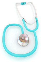 Image showing stethoscope. 3d illustration. Anaglyph. View with red/cyan glass