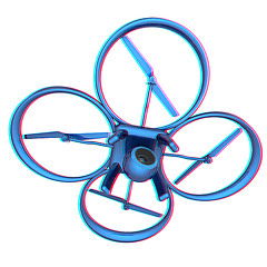 Image showing Drone, quadrocopter, with photo camera flying. 3d render. Anagly