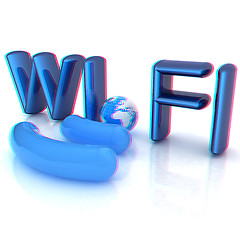 Image showing WiFi symbol. 3d illustration. Anaglyph. View with red/cyan glass