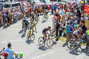 Image showing Group of Cyclists on Col du Glandon - Tour de France 2015