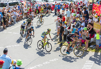 Image showing Group of Cyclists on Col du Glandon - Tour de France 2015