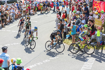 Image showing Group of Cyclists on Col du Glandon - Tour de France 2015