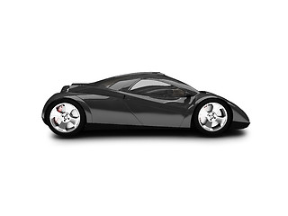 Image showing isolated black super car side view