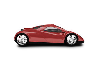 Image showing isolated red super car side view
