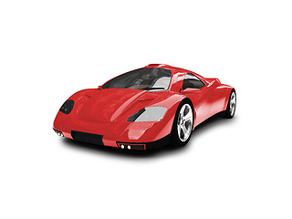 Image showing isolated red super car front view 01