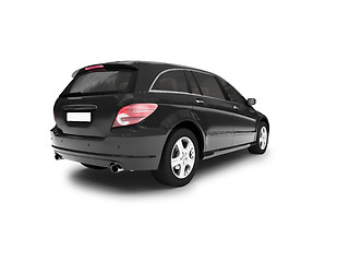 Image showing isolated black car back view