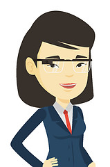 Image showing Woman wearing smart glass vector illustration.