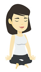 Image showing Woman meditating in lotus pose vector illustration