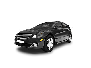 Image showing isolated black car front view 01