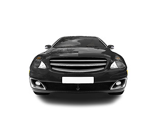 Image showing isolated black car front view 02