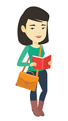 Image showing Student reading book vector illustration.