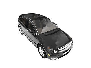 Image showing isolated black car front view 03