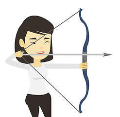 Image showing Archer training with the bow vector illustration.