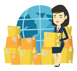 Image showing Business worker of international delivery service.