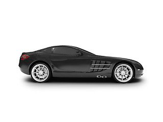 Image showing isolated black super car side view