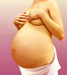 Image showing part of young pregnant lady