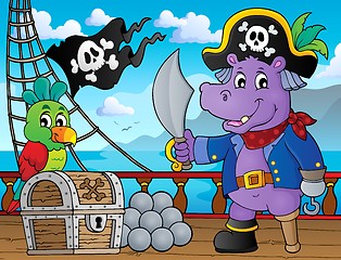 Image showing Pirate hippo theme 3