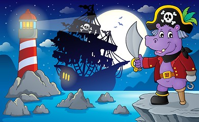 Image showing Night pirate scenery 4