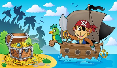 Image showing Boat with pirate monkey theme 3