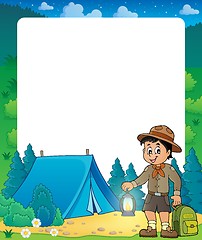Image showing Summer frame with scout boy theme 2