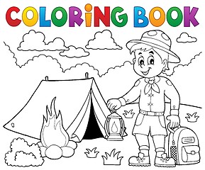 Image showing Coloring book scout boy theme 4