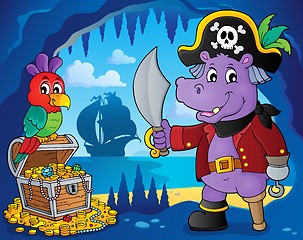 Image showing Pirate hippo theme 4