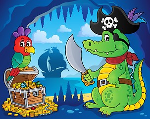 Image showing Pirate crocodile theme 3