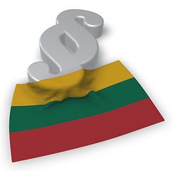 Image showing paragraph symbol and flag of Lithuania - 3d rendering