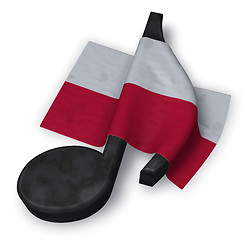 Image showing music note and polish flag - 3d rendering