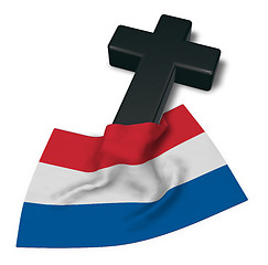 Image showing christian cross and flag of the netherlands - 3d rendering