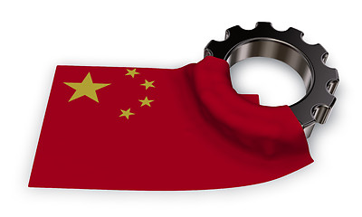 Image showing gear wheel and flag of china - 3d rendering