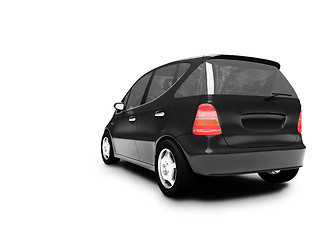 Image showing isolated black car back view