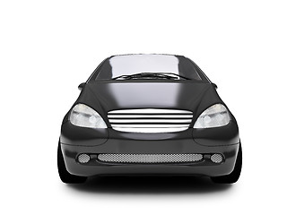 Image showing isolated black car front view 01